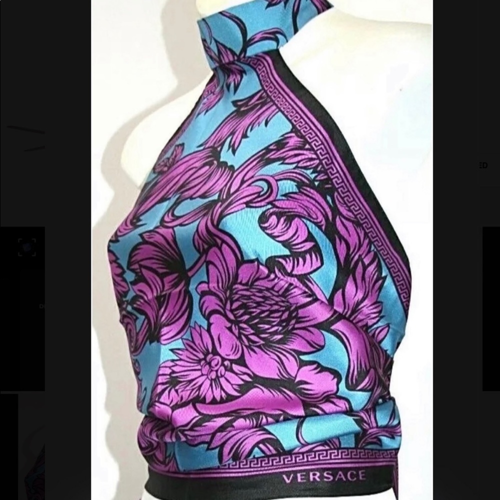 NEW Gianni Versace Silk One Size Halter AUTHENTIC